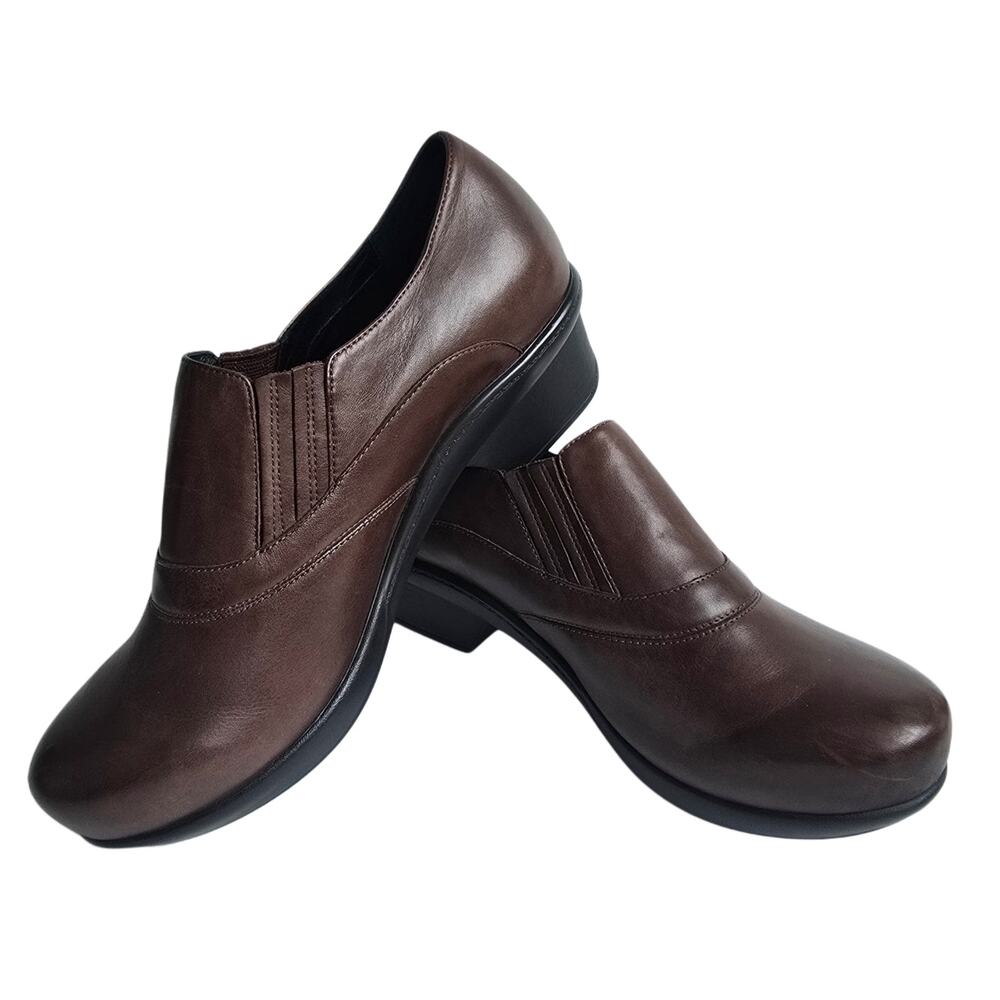 Brown Clogs Abeo Colbie Size 9.5 Brown Leather Comfort Heel Slip Resistant Shoes